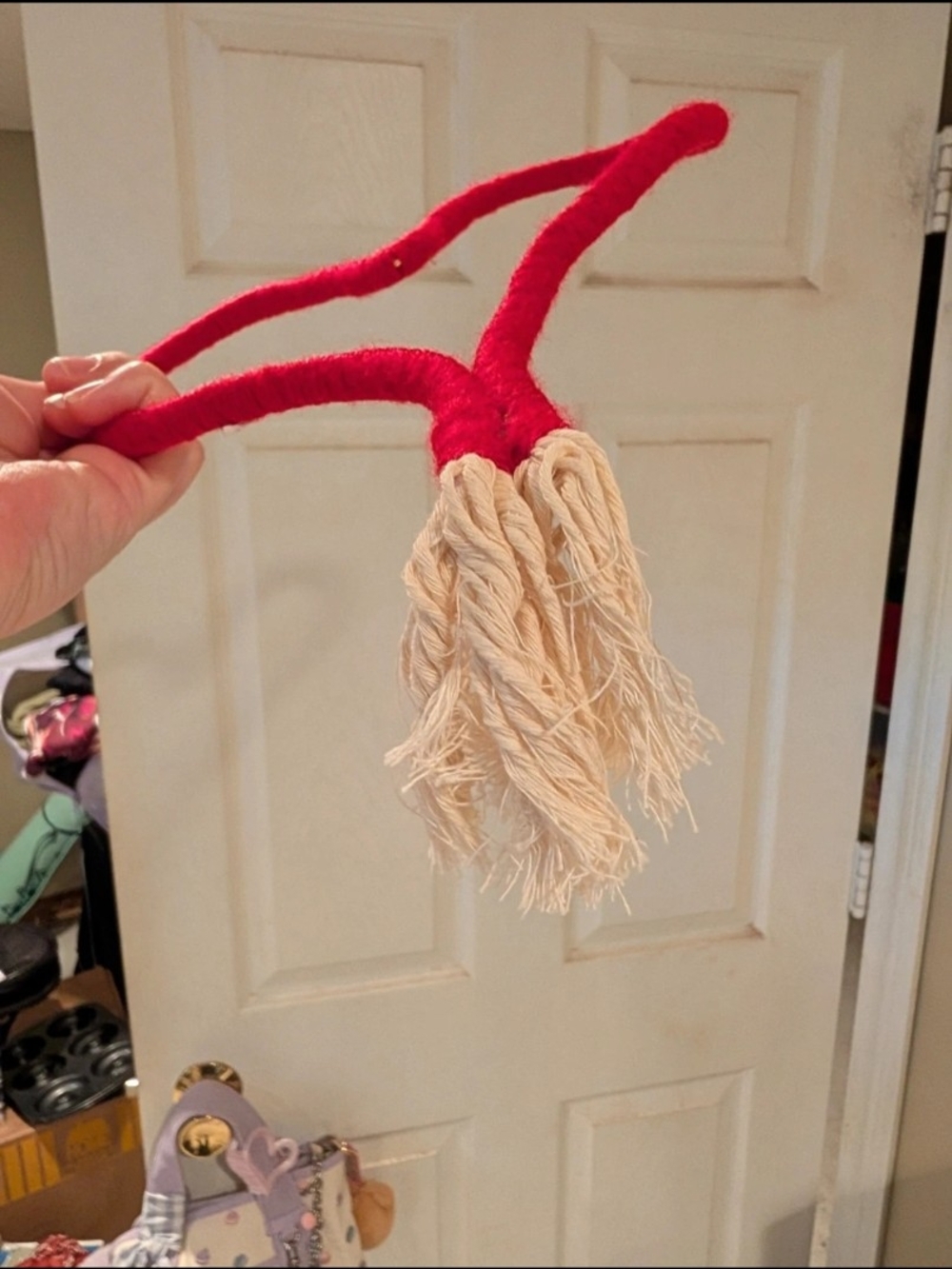 Red Heart-Shaped Rope Ornament - Picture 5 of 10